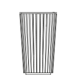 Corbeille Exotica acier & bois cylindrique