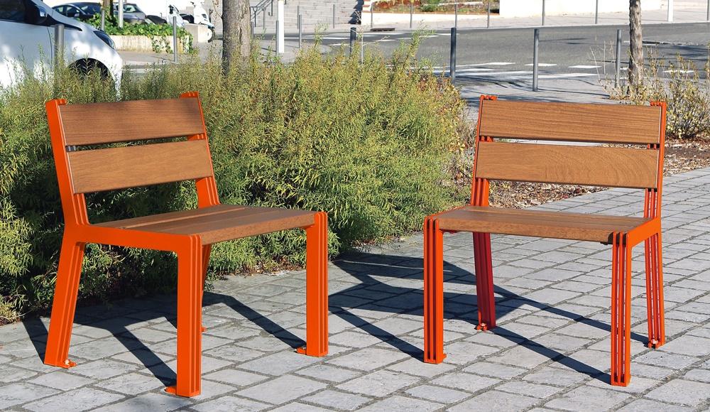 Fauteuils bois et acier Arlo