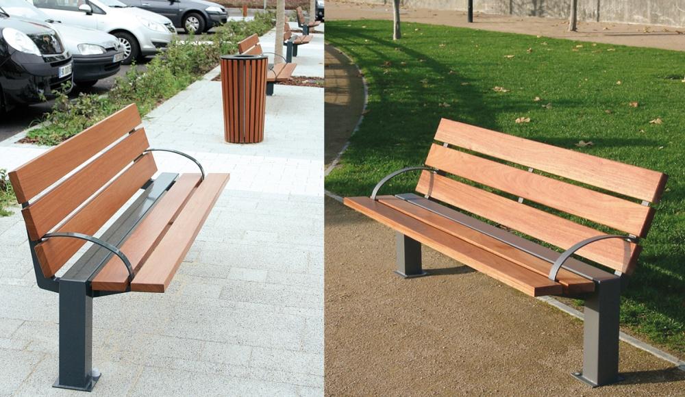 Banc bois et acier Classico