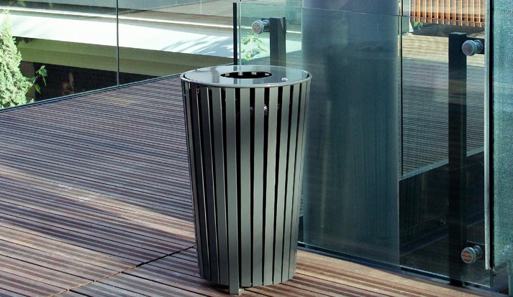Corbeille Luna cylindrique acier